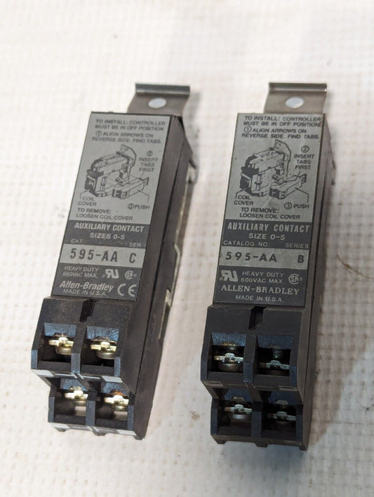 Allen Bradley 595-AA Heavy Duty Size 0-5 Auxiliary Contact - Free Shipping