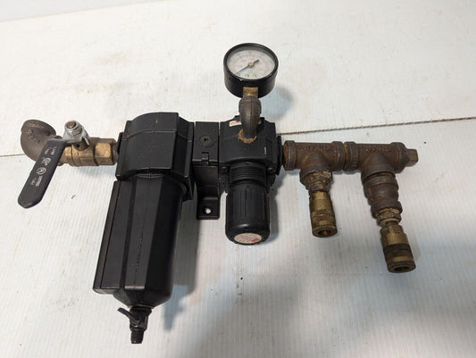 Air Preparation Assembly: Dayton 4ZL49, Dayton 4ZM20, two air hose connectors