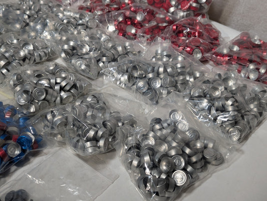 20 mm Manual Crimping Tool + Assorted Aluminum Vial Caps, Rubber Vial Stoppers