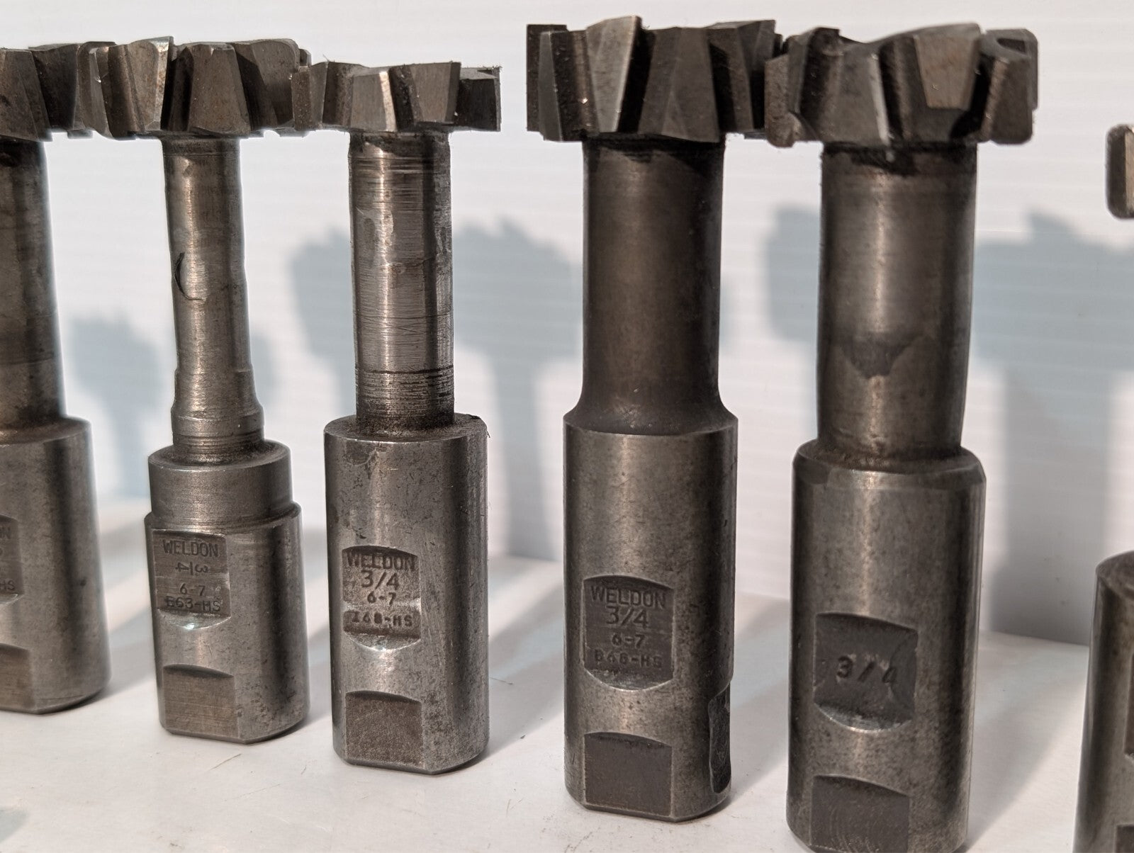 (21) Weldon T-Slot Cutters, Assorted, Includes 3/4 6-7, 5/7 5/8, See photos