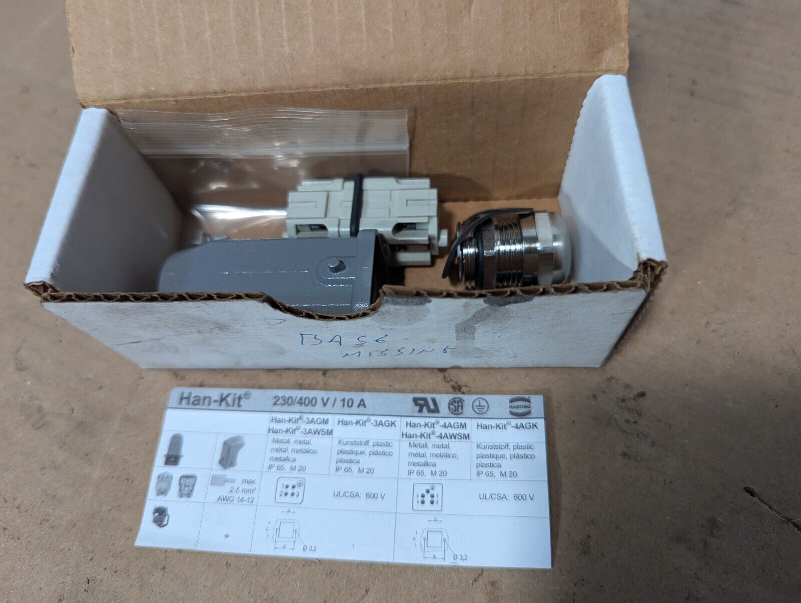 Harting 10200040001 Han-Kit 4AGM \ Connector Kit - Missing Female Connector
