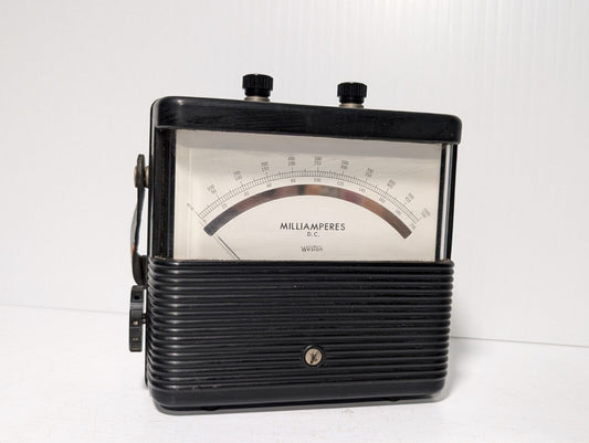 Weston 901 DC milliammeter, 0-1000mA, no probes, with leather handle as pictured