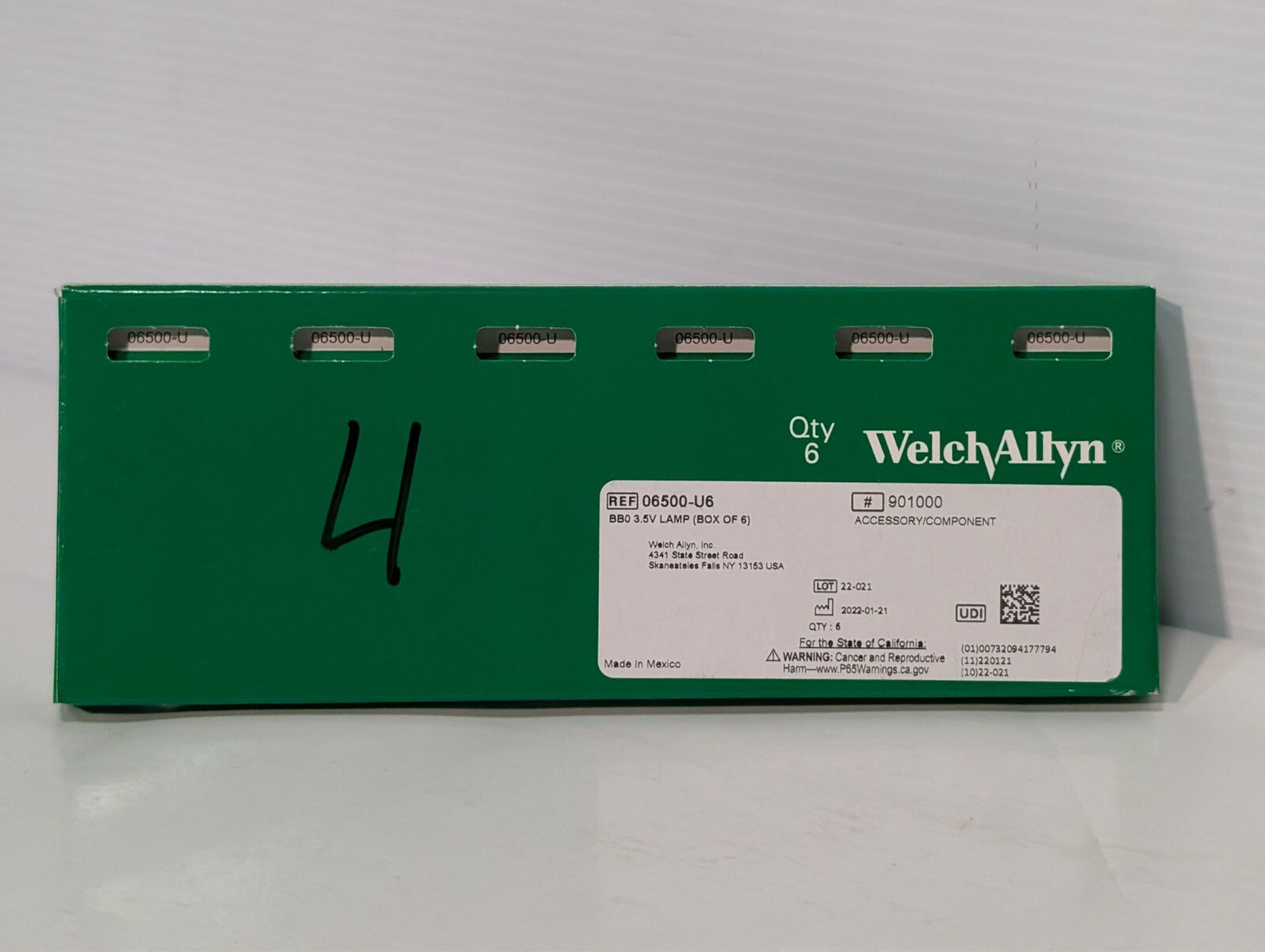 8 pcs Welch Allyn 06500-U6 Genuine OEM Replacement 3.5v Halogen Lamp
