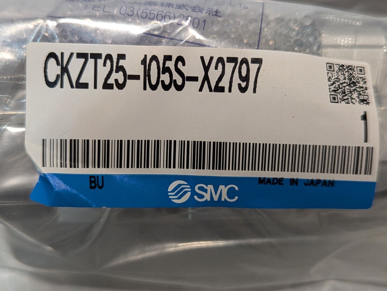 SMC CKZT25-105S-X2797 Slim Line Clamp Pneumatic Cylinder 25mm Bore 105 Deg Angle