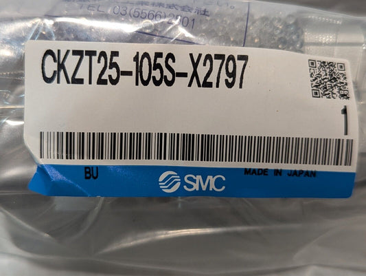 SMC CKZT25-105S-X2797 Slim Line Clamp Pneumatic Cylinder 25mm Bore 105 Deg Angle