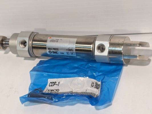 SMC CDM2D25-50 Pneumatic Air Cylinder w\ CDP-1 Clevis Pin and Clips - Free Ship