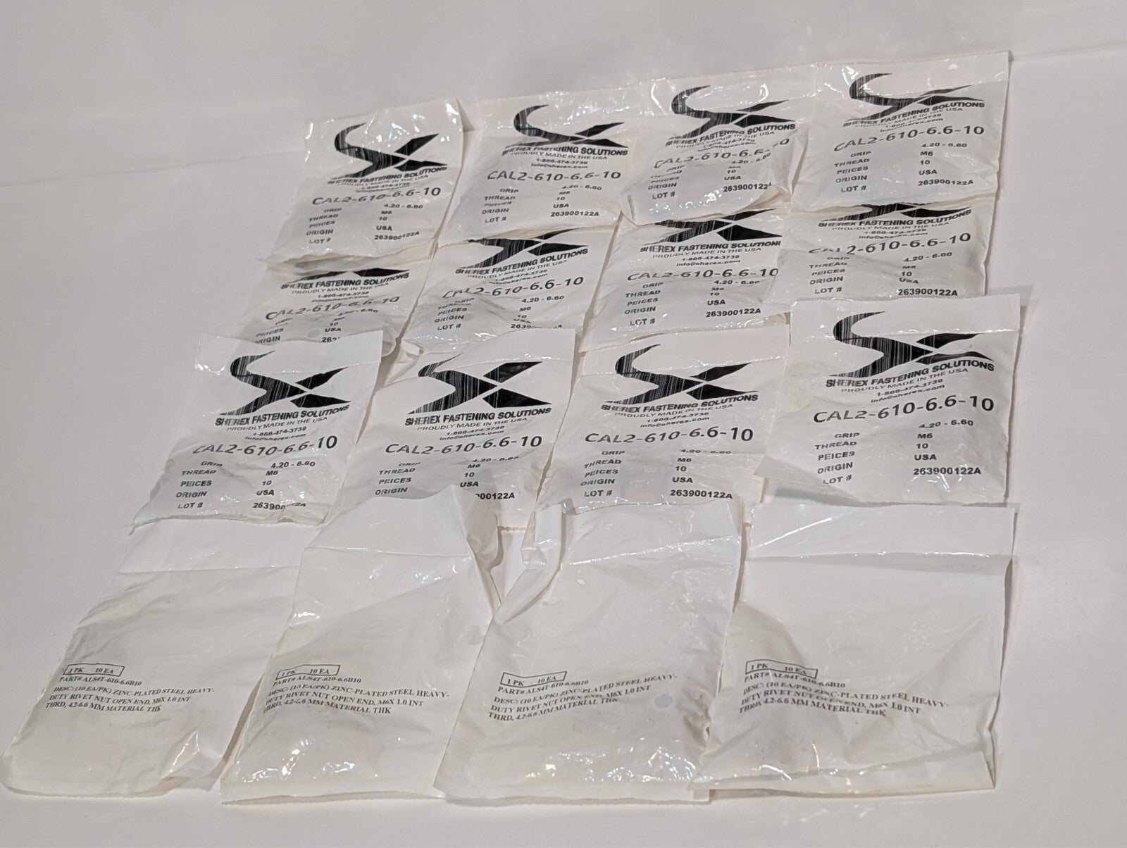 [160] Rivetnut inserts, M6x1.0: Sherex CAL2-610-6.6-10, Advance ALS4T-610-6.6B10