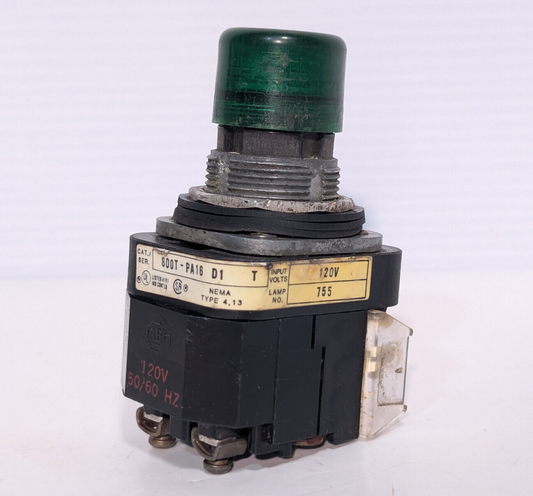 Allen Bradley 800T-PA16 Illuminated Push Button, 120V, Heavy Duty, Lamp Type 755