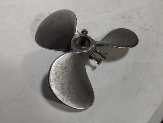 8.5" Mixing Propeller, 3 Blades, Steel, Two Set Bolts with Hex Heads