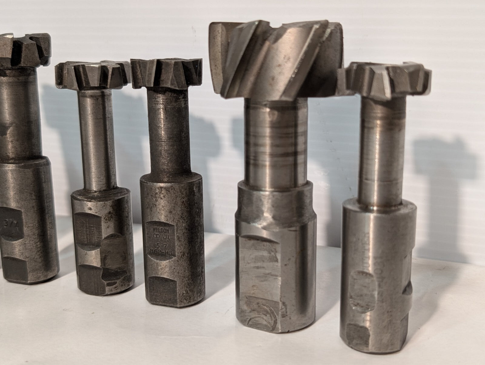 (21) Weldon T-Slot Cutters, Assorted, Includes 3/4 6-7, 5/7 5/8, See photos