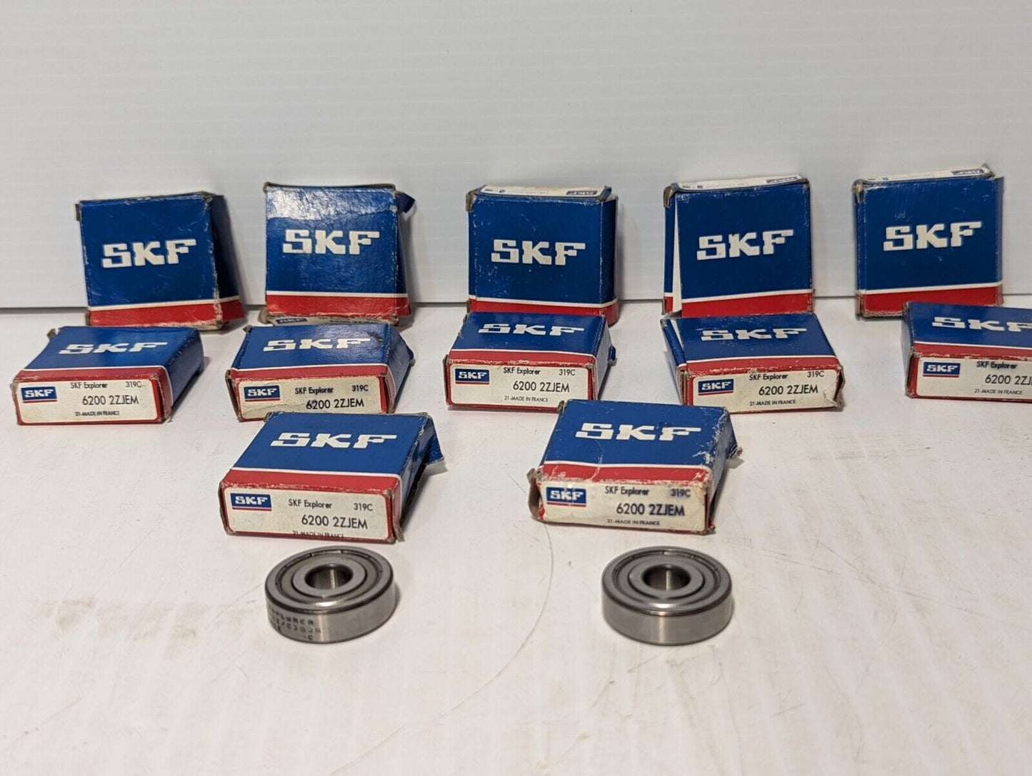 Lot of 3 SKF 6200 2ZJEM Radial/Deep Groove Ball Bearing, Double Shielded