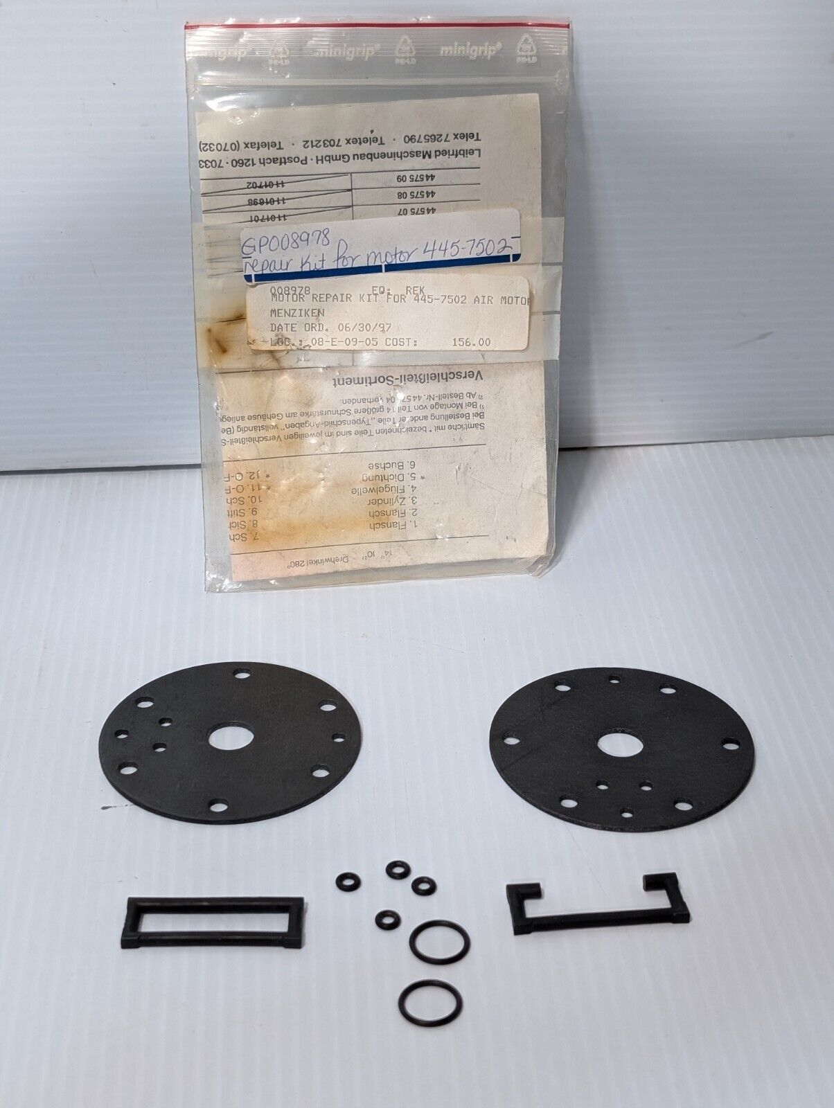 8978 Motor Repair Kit for 445-7502 Menziken Air Motor - Free Shipping