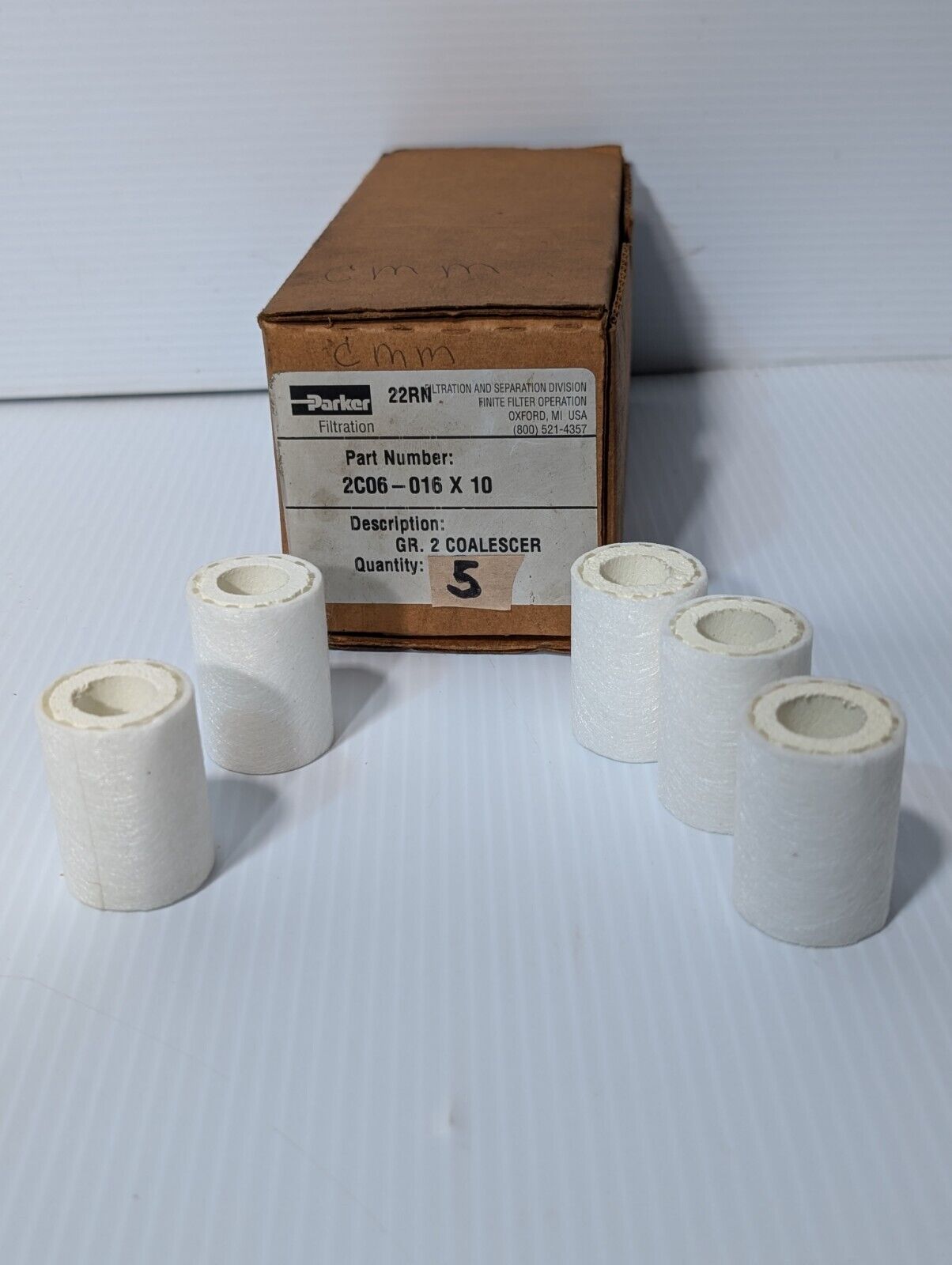 Box of 5 Parker Filtration 2C06-016 filters 22RN Gr. 2 Coalescer - Free Shipping