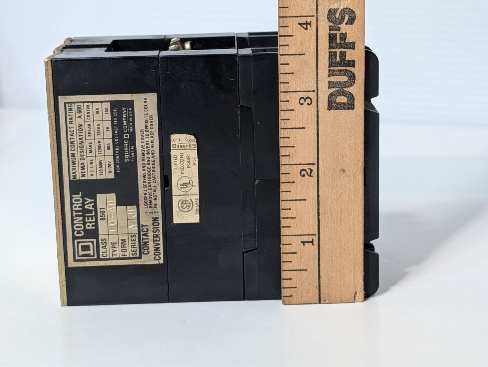 (5) Square D 8501 L0-40 Control Relay 120V Coil LO-40