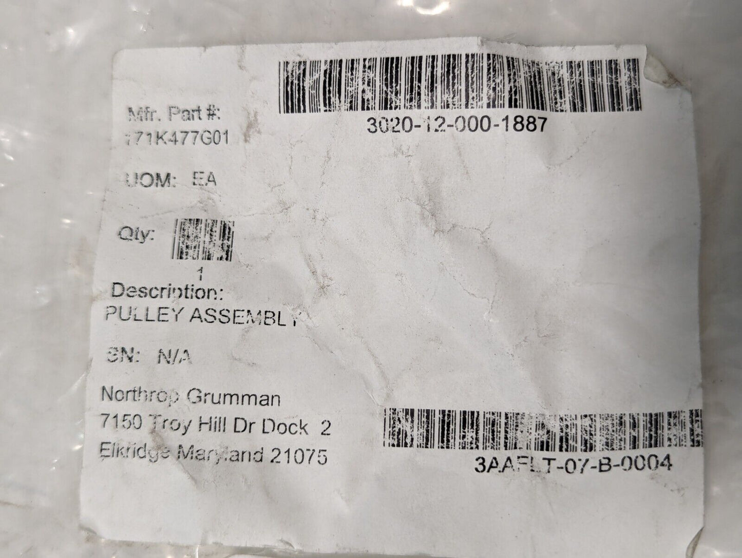 Nordex Drive Pulley Assembly  P/N: 171K477G01, 3020-12-000-1887 - Free Shipping