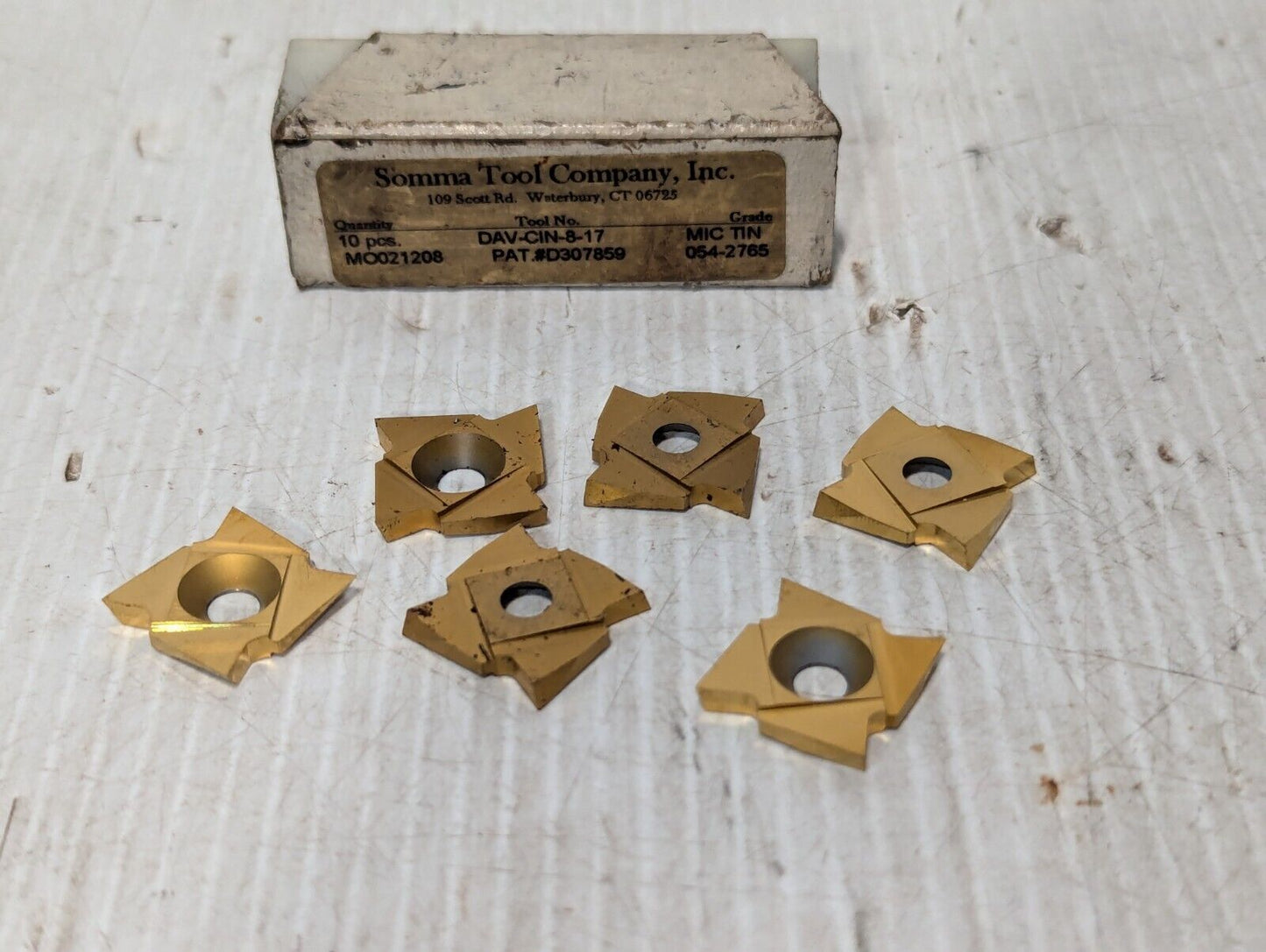 Somma 6pc DAV-CIN-8-17 Indexable Cut-Off Inserts MIC TIN Grade