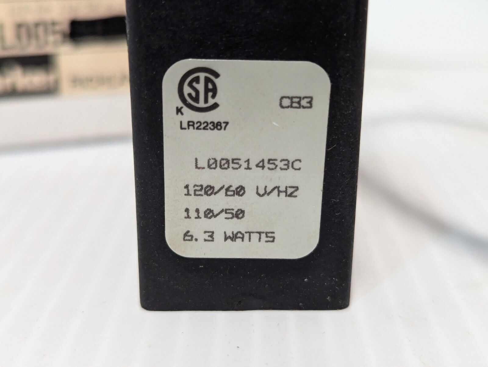 Parker L0051453C coil, 120VAC, 60Hz; 110VAC, 50Hz, 6.3W - Free Shipping