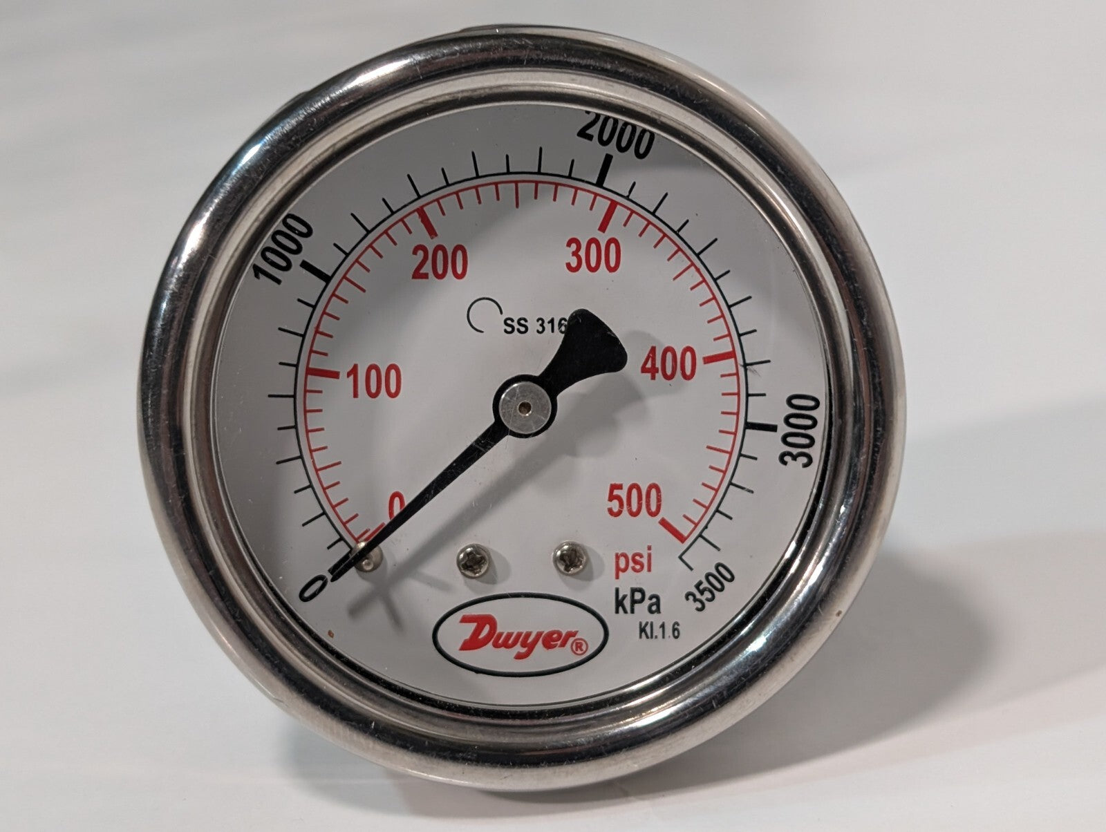 3) Dwyer SGD-D1042N 2.5" Stainless Steel Industrial Pressure Gage 500PSI 3500kPa