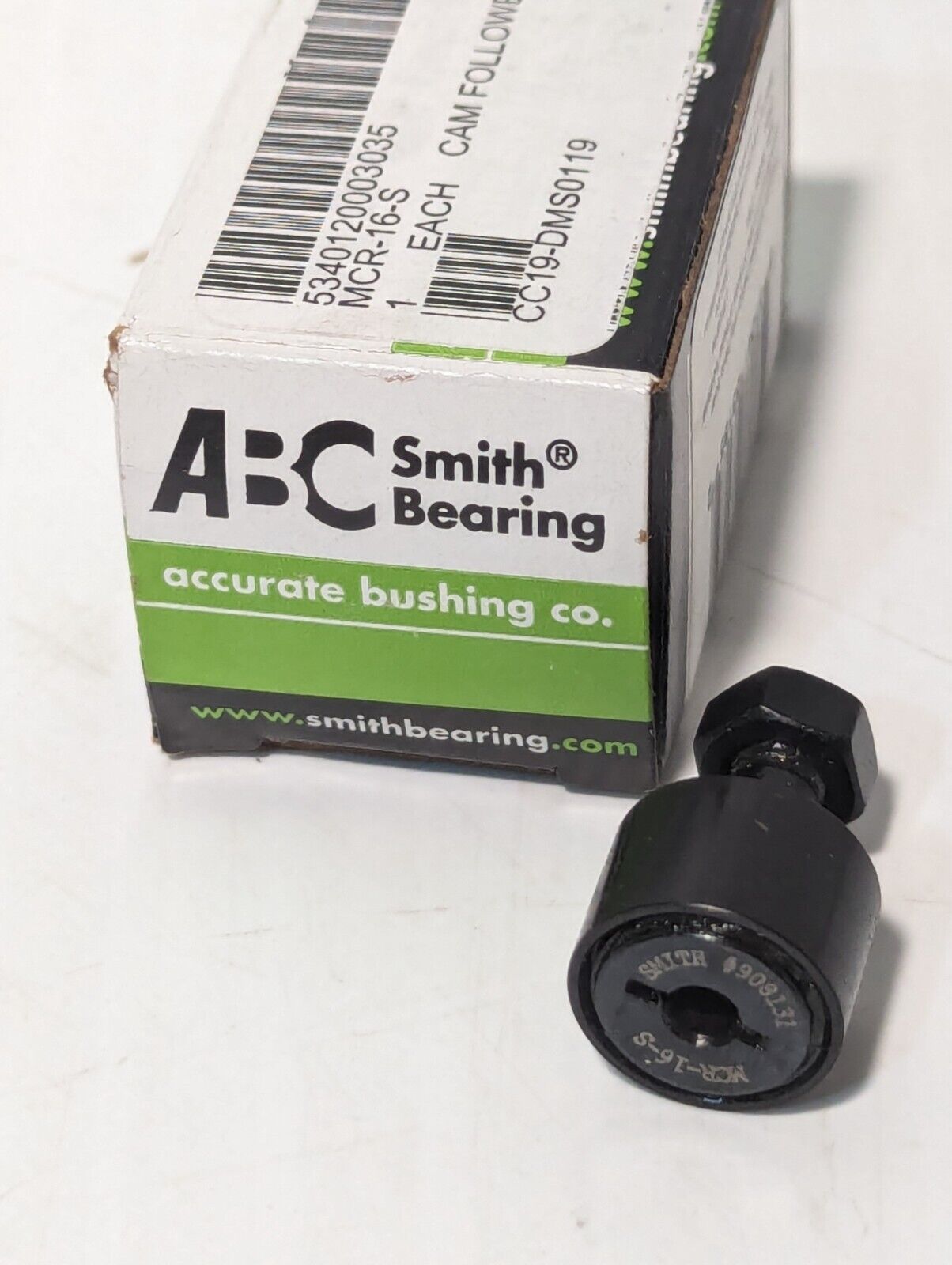 Lot of 2 Smith Bearing MCR-16-S Stud Cam Follower - Free Shipping