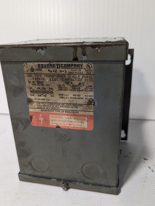 Square D 750SV1F Dry Type Transformer in Type R3 Rainproof Enclosure, LR37055