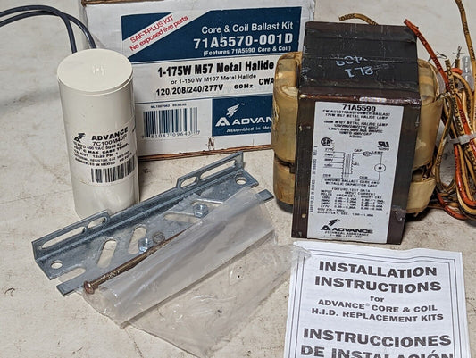 Advance 71A5570-001D core and coil ballast kit, 1-175W M57 metal halide, 120/208