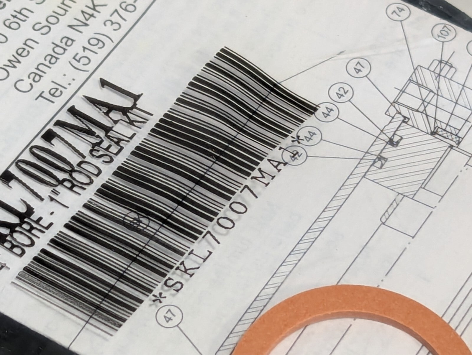 (3) Parker SKL7007MA1 Seal kit 4" Bore 1" Rod