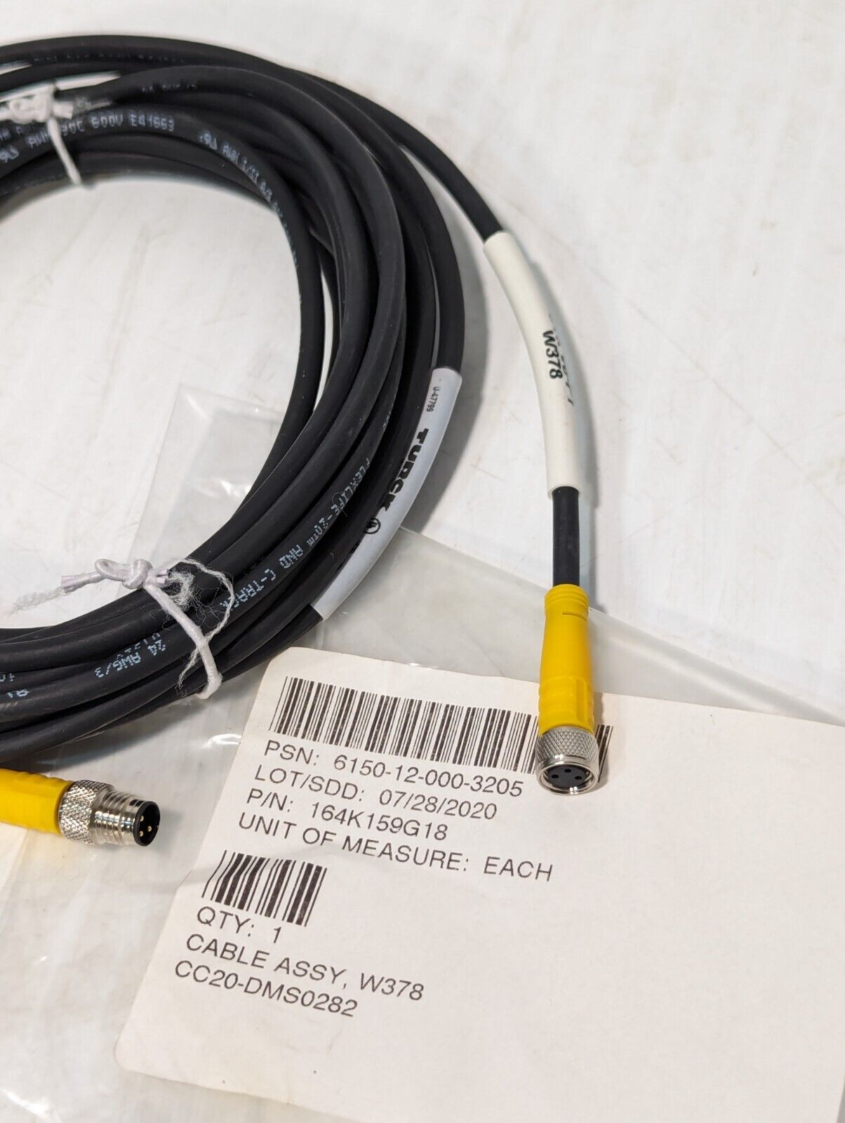 Turck Cable Assembly U-47799 164K159G18 - Free Shipping