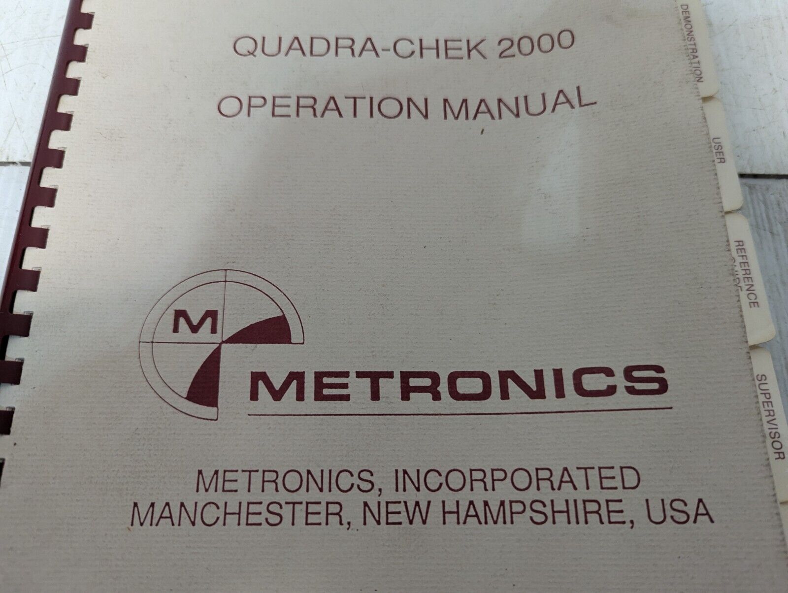 Vintage Metronics Quadra-Chek 2000 Operation Manual