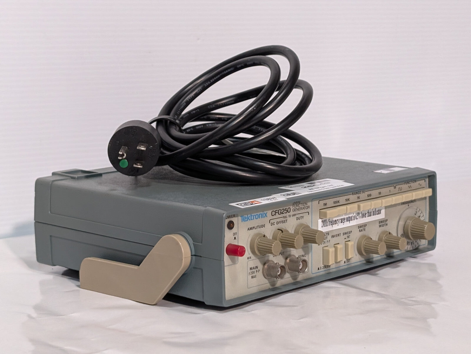 Tektronix CFG250 Function Generator with Power Cord 2MHz