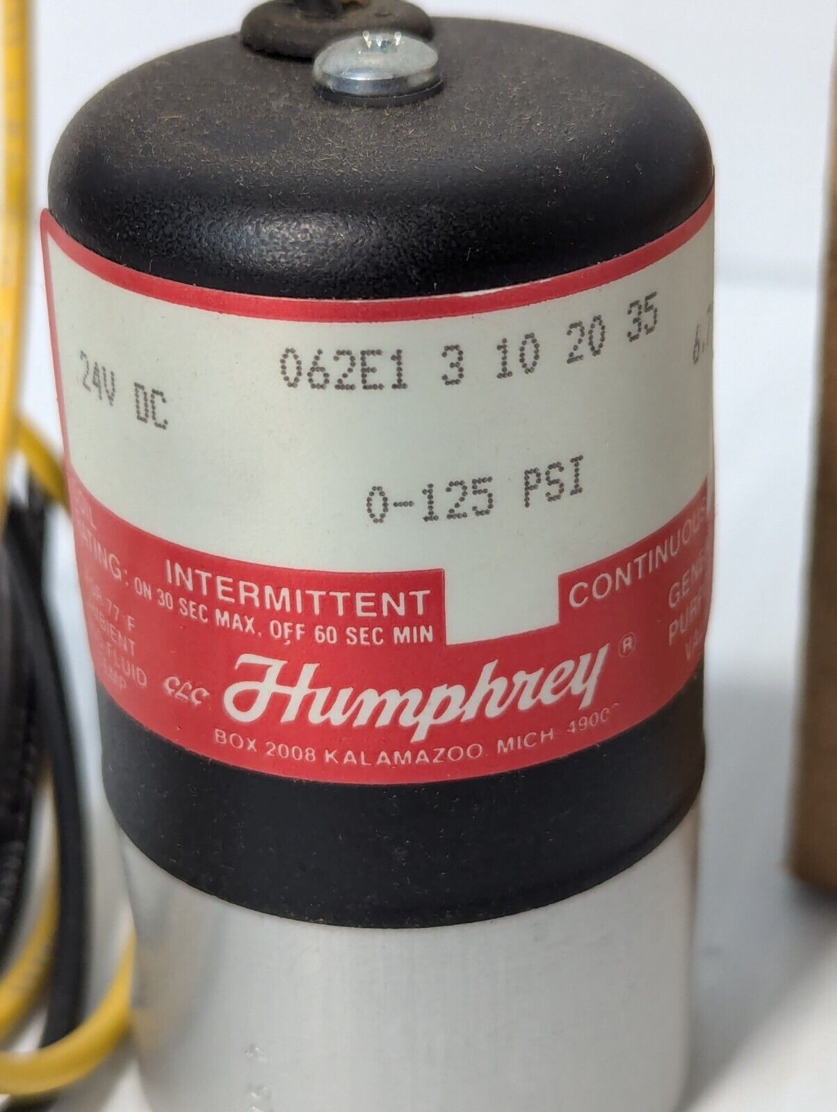 NEW Humphrey 062E1-3-10-20-35 Normally Closed Solenoid Valve 24VDC - Free Ship