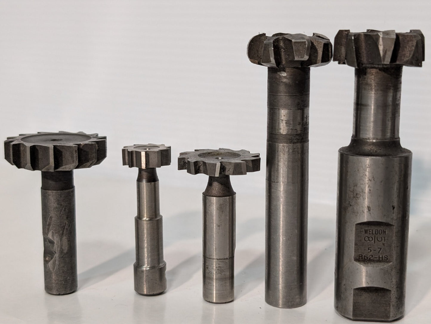 (21) Weldon T-Slot Cutters, Assorted, Includes 3/4 6-7, 5/7 5/8, See photos