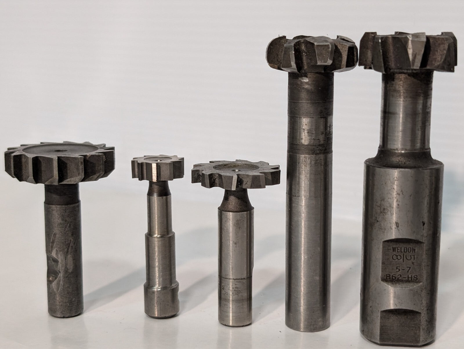 (21) Weldon T-Slot Cutters, Assorted, Includes 3/4 6-7, 5/7 5/8, See photos