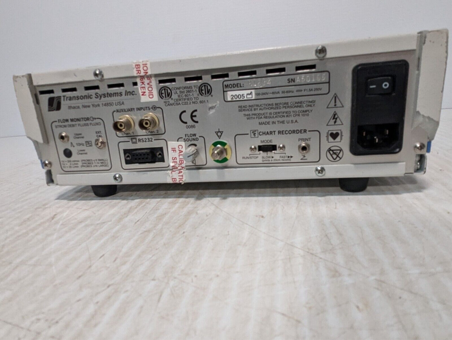 Transonic Systems HT314 Flow-QC Meter, does not power on