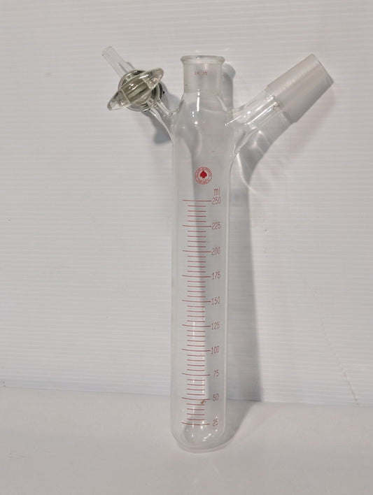 Ace Glass 250mL Schlenk Storage Tube - 24/25 Outer, Top 24/40 Inner, Valve Inlet