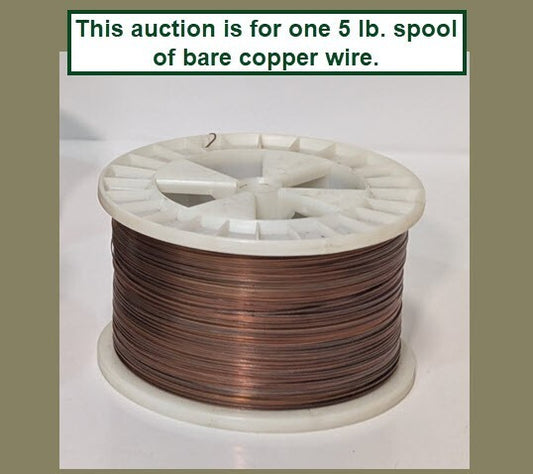5 Pound Spool of Bare Copper Wire, Round, 0.5mm Diameter, AWG 24