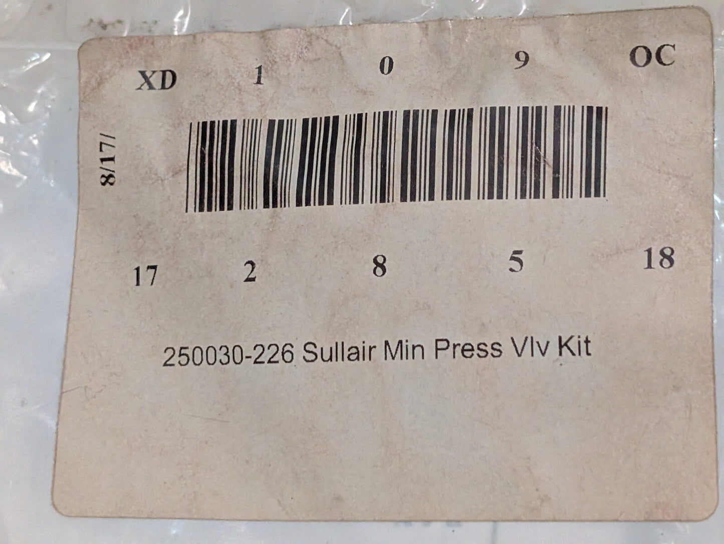 Sullair 250030-226 E6E Minimum Pressure Valve Kit Viton Check