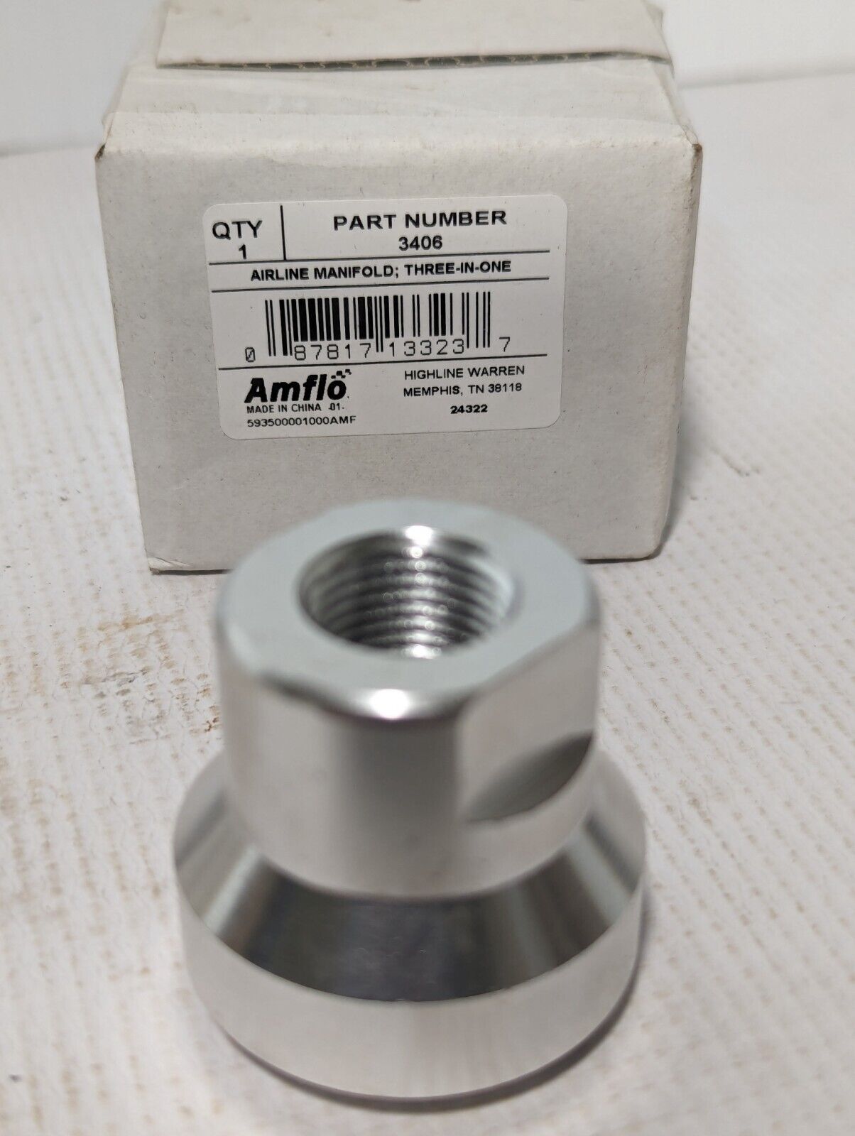 Amflo 3406 Air Line Manifold,1-1/2 In. L,Aluminium - Free Shipping