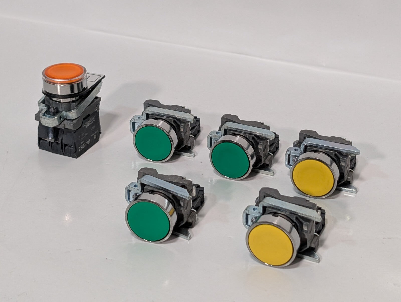[6] Schneider Electric ZBE-101 Auxiliary Contact Block w/ Pushbutton Switch
