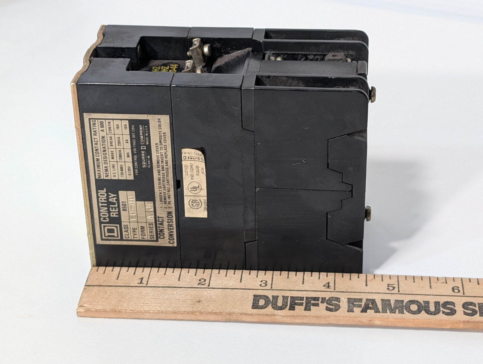 (5) Square D 8501 L0-40 Control Relay 120V Coil LO-40