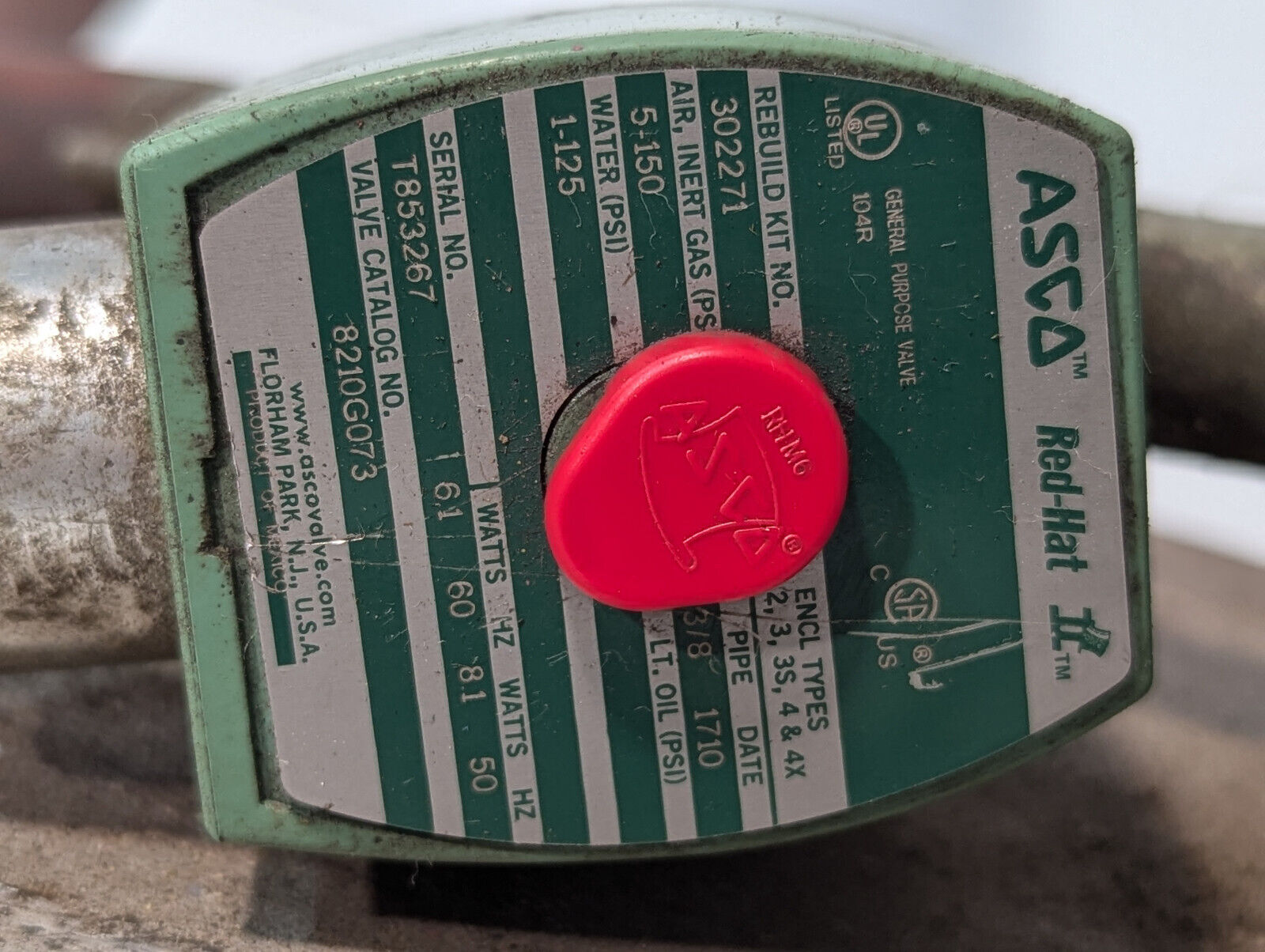 Vortec 721-35H Vortex Cooler Enclosure; Asco Red-Hat Solenoid 302271, Free Ship.