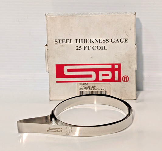 SPI 91-416-8 High Carbon Steel Feeler Stock Roll 1/2"W, 25'L, .001 Thick Coil