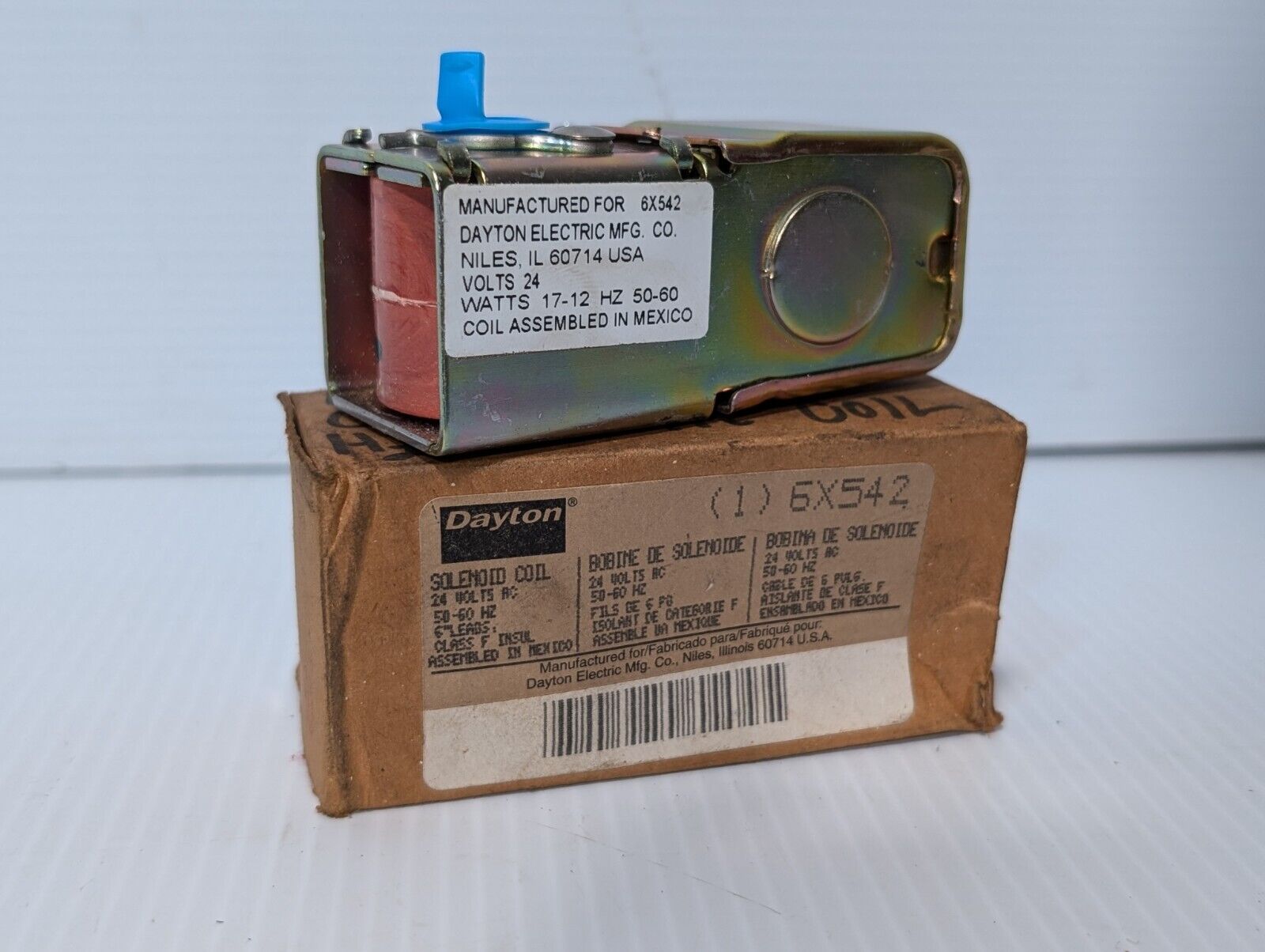 Dayton Electric 6X542 Solenoid Coil 24VAC, 50/60Hz  - Free Shipping