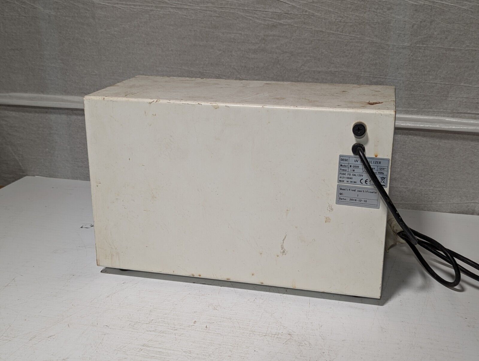 Unbranded M-2009 UV Sterilizer Cabinet as pictured, 120VAC, 60Hz, 11W