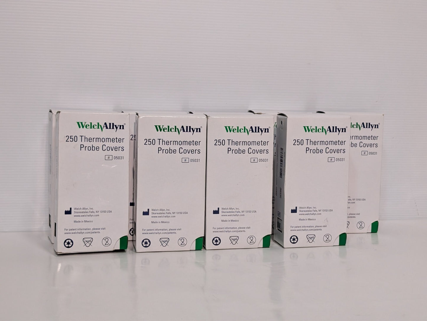 (1500) Welch Allyn 05031 Thermometer Probe Covers, 6 Boxes of 250, 5 + 1 Boxes