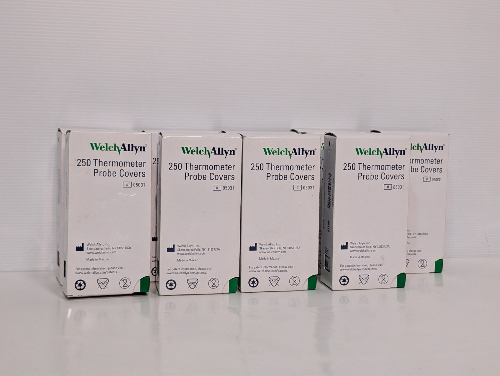 (1500) Welch Allyn 05031 Thermometer Probe Covers, 6 Boxes of 250, 5 + 1 Boxes