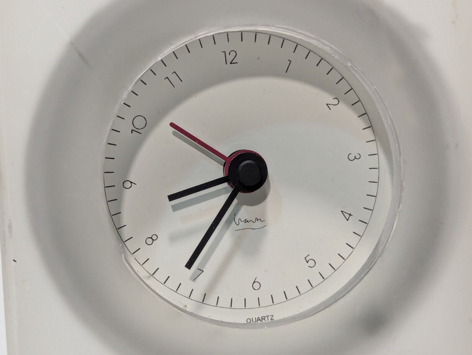 Michael Graves Clear Lucite Desk Alarm Clock Tripod Bronze Base - Free Shipping