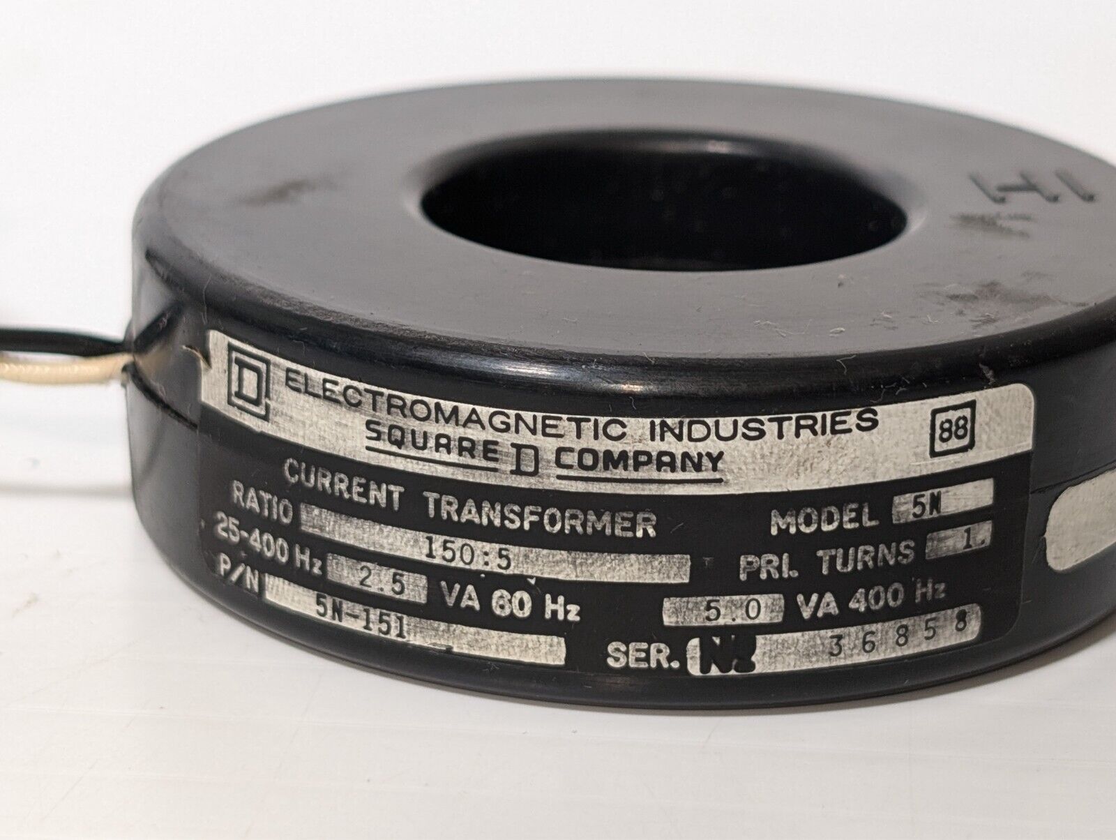 Square D Current Transformer 5N-151 Ratio: 150:5 2.5VA