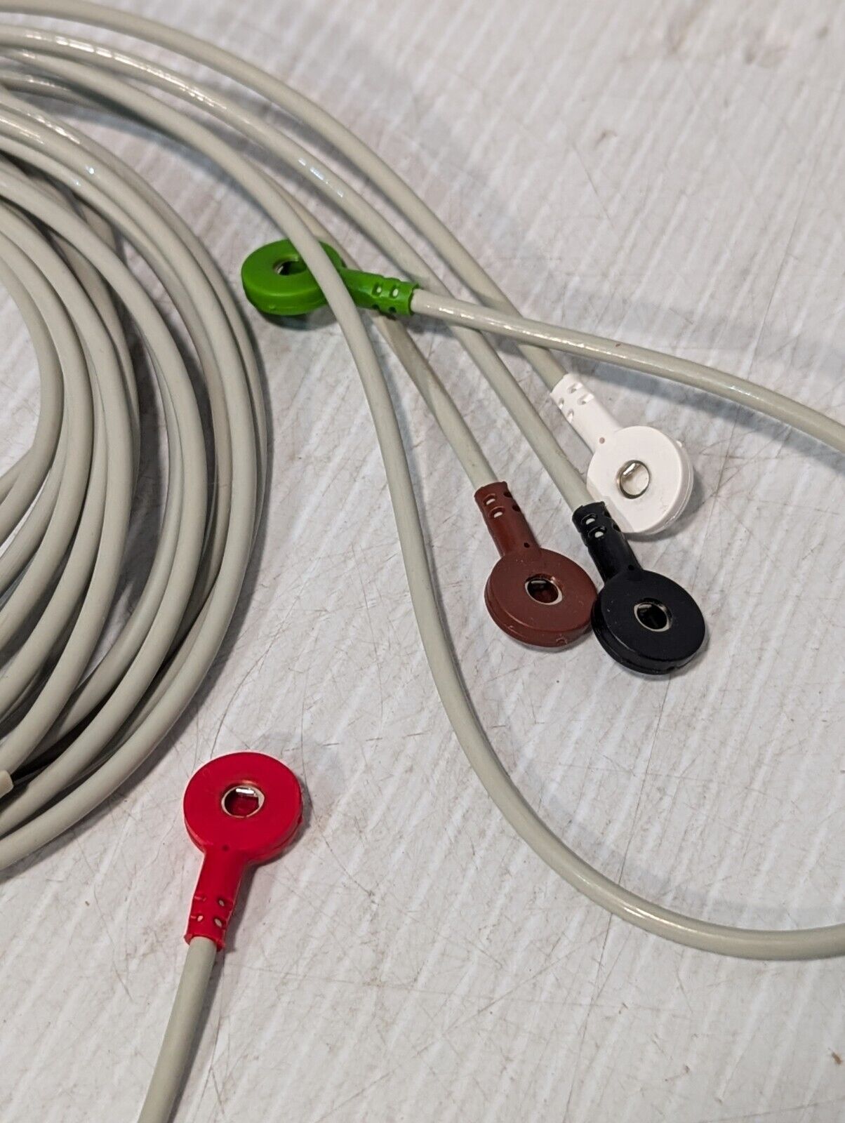 Philips M1625A ECG Lead Set w\ Snaps (AAMI), 5 Leads, Grey - Free Shipping
