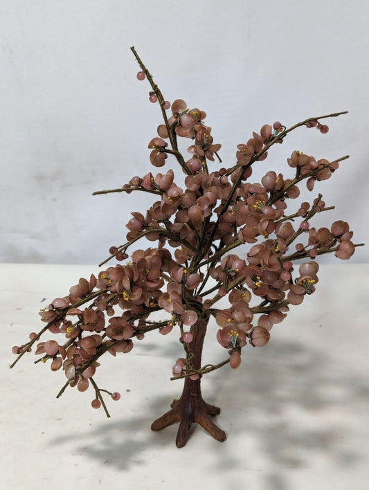 Vintage Art - Tree with Pink Tinged Blossoms 14" h x 10" w
