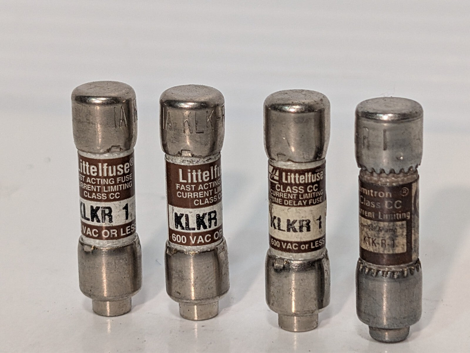 (14) 1 Amp Fuses, 4 Littelfuse KLKR 1, 10 Cooper Bussman KTK-R-1